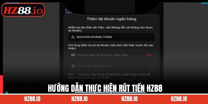 Những bước rút tiền thưởng nhanh chóng, an toàn nhất HZ88